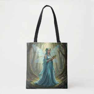 Bolso De Tela Hermosa hada turquesa de diciembre