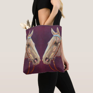 Bolso De Tela hermosa huella blanca de caballos