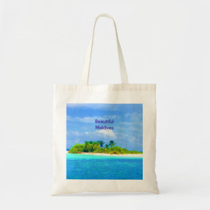 Bolso De Tela Hermosa isla tropical en Maldivas