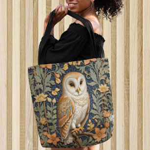 Bolso De Tela Hermosa lechuza de época William Morris inspirada 