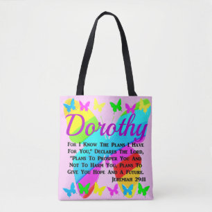 BOLSO DE TELA HERMOSA MARIPOSA JEREMIAH 29:11 PERSONALIZADA