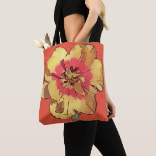 Bolso De Tela Hermosa mordaza amarilla roja asiática Lily Flor