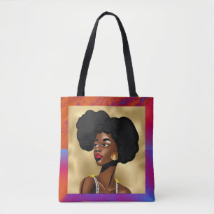 Bolso De Tela Hermosa mujer de estilo afrocéntrico