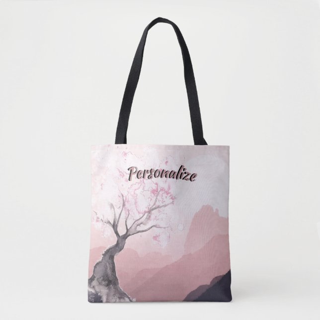 Bolso De Tela Hermosa naturaleza rosa surrealista (Anverso)