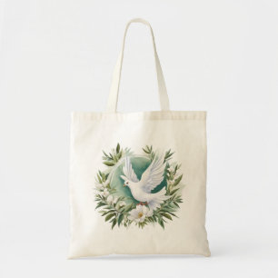 Bolso De Tela Hermosa paloma blanca de la paz