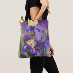 Bolso De Tela Hermosa pintura de estilo Art Nouveau púrpura  