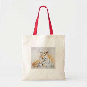Bolso De Tela Hermosa pintura de tigres bengalíes