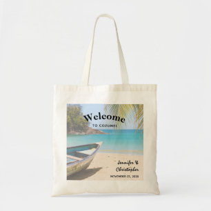 Bolso De Tela Hermosa playa tropical con un Boda en bote de remo