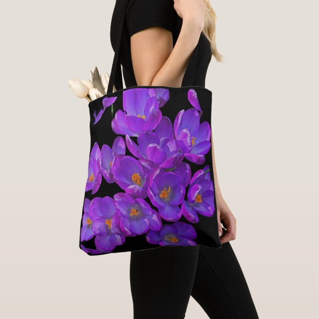 Bolso De Tela Hermosa Primavera Morada Cruza La Flora (Detalle)