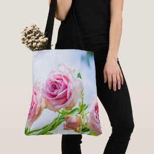 Bolso De Tela Hermosa rosa rosa flor en el jardín