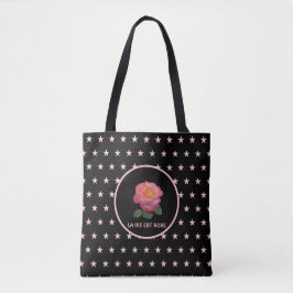 Bolso De Tela Hermosa rosa rosa y estrellas rosadas