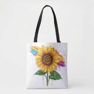 Bolso De Tela hermosa y elegante huella con girasol