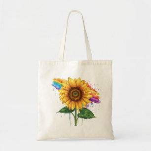 Bolso De Tela hermosa y elegante huella con girasol