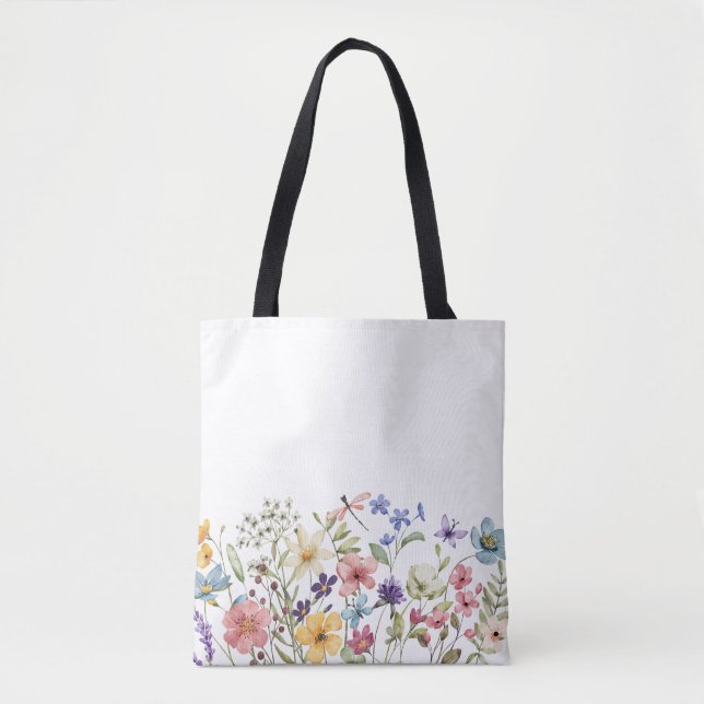 Bolso De Tela Hermosas flores (Anverso)