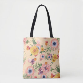 Bolso De Tela Hermosas Flores Coloridas Con Lágrimas