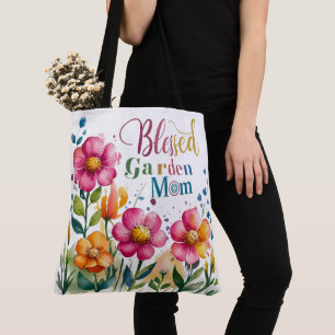 Bolso De Tela Hermosas flores coloridas y divertidas, bendita ma