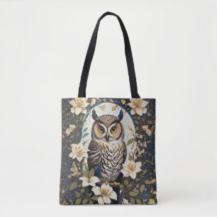 Bolso De Tela Hermosas Flores De Búho Y Jazmín