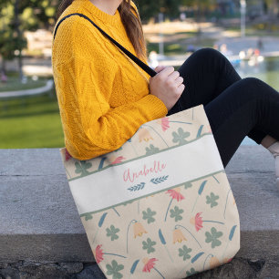 Bolso De Tela Hermosas flores de campanas con nombre