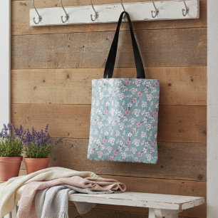 Bolso De Tela Hermosas flores de cerezo rústico