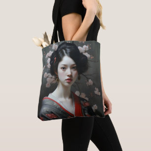 Bolso De Tela Hermosas flores de Geisha