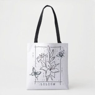 Bolso De Tela Hermosas flores de Lily