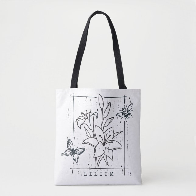 Bolso De Tela Hermosas flores de Lily (Anverso)