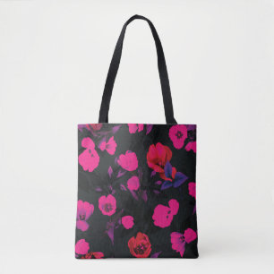 Bolso De Tela Hermosas flores de tulipán acuarelas sin costura
