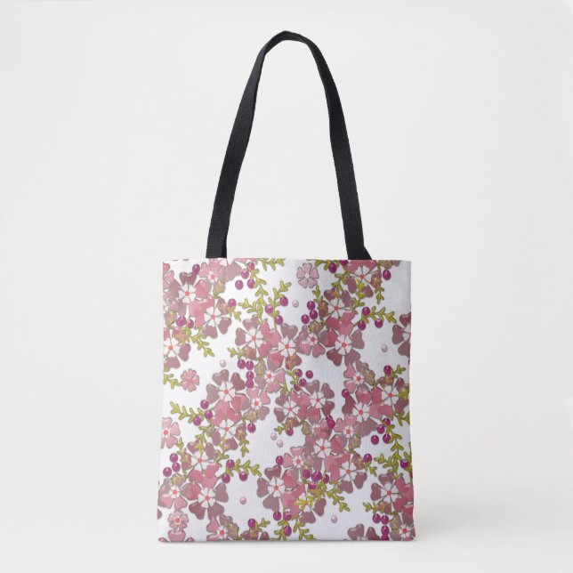 Bolso De Tela Hermosas flores de vidrio (Anverso)