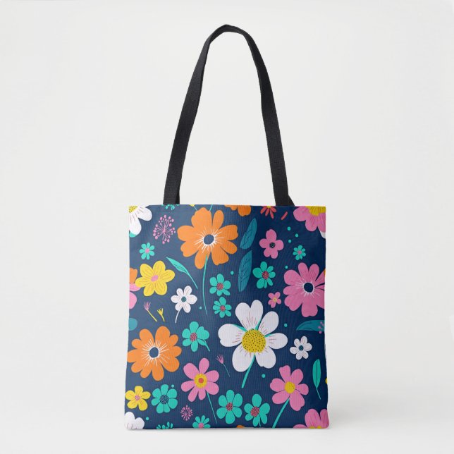 Bolso De Tela Hermosas Flores Houlder (Anverso)