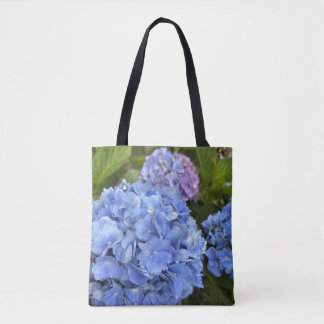 Bolso De Tela Hermosas flores naturales de hidrangea azul