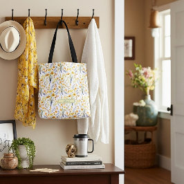 Bolso De Tela Hermosas flores silvestres de primavera amarilla p