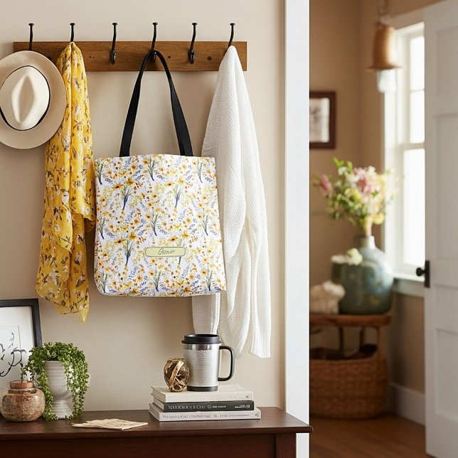 Bolso De Tela Hermosas flores silvestres de primavera amarilla p (Subido por el creador)