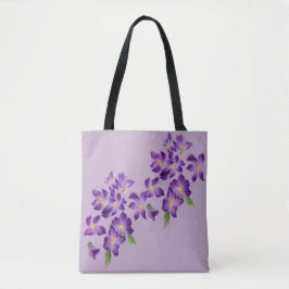 Bolso De Tela Hermosas flores violetas coloridas