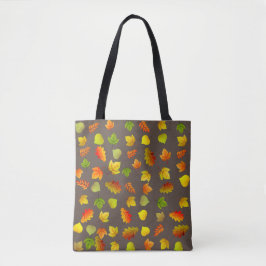 Bolso De Tela Hermosas hojas de otoño en café marrón