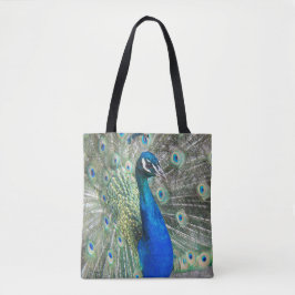 Bolso De Tela Hermosas plumas de pavo real azul