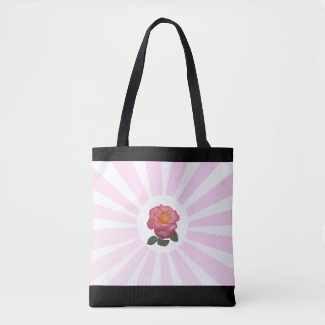 Bolso De Tela Hermosas rosas y rosadas (Anverso)