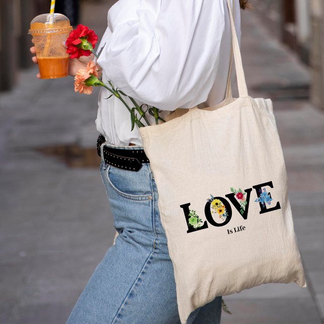 Bolso De Tela Hermoso amor floral Tote Bag (Subido por el creador)