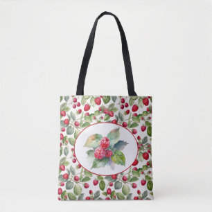 Bolso De Tela Hermoso arte acuático de frambuesas