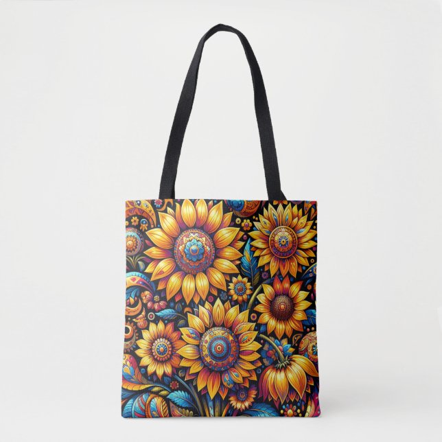 Bolso De Tela Hermoso arte de girasol hiperrealista (Anverso)