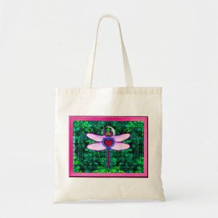 Bolso De Tela Hermoso arte enmarcado “Crackel enmarcado libélula