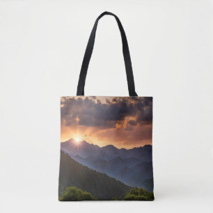 Bolso De Tela Hermoso Atardecer Sobre Las Montañas