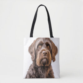 BOLSO DE TELA HERMOSO BROWN WIREHAIRED SEÑALANDO PERRO GRIFFON