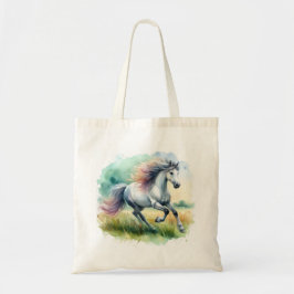 Bolso De Tela Hermoso caballo blanco corriendo