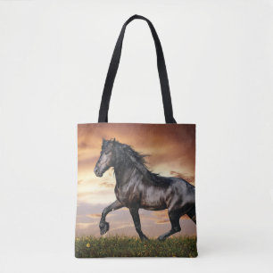 Bolso De Tela Hermoso caballo negro
