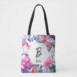 Bolso De Tela Hermoso Chica de estampado de flores rosadas cumpl
