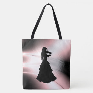 Bolso De Tela Hermoso Chica gitano toca violín