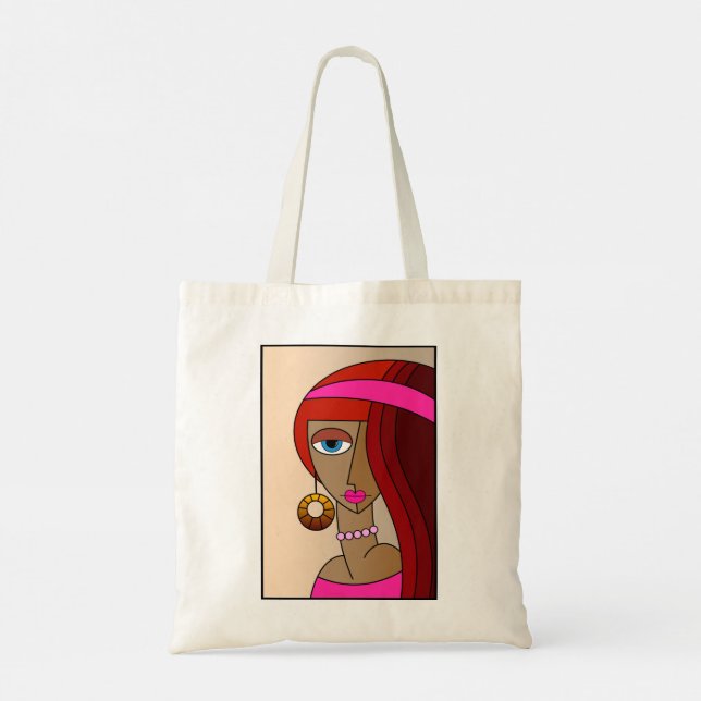 Bolso De Tela Hermoso cubismo de mujeres pelirrojas (Reverso)