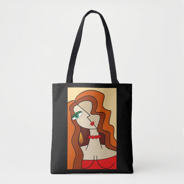 Bolso De Tela Hermoso cubismo de mujeres pelirrojas (Anverso)