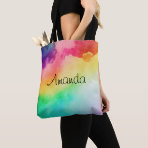 Bolso De Tela Hermoso diseño abstracto de colores arcoiris