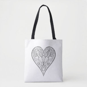 Bolso De Tela Hermoso diseño cardíaco de Mandala